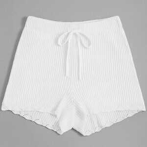 Wild Fable Women's White Knit High-Rise Sweater Shorts XL NWT
